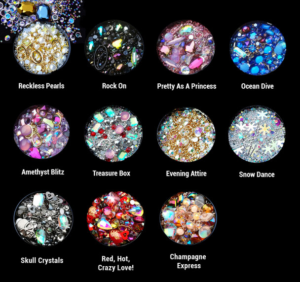 3D Nail Art Jewellery Rhinestone Bead Mix Pot (11 Styles Available)