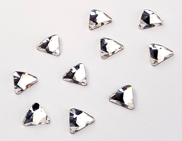 Large Clear Glass Triangle Flat Back Rhinestones for Nail Art (10PCS Per Bag)