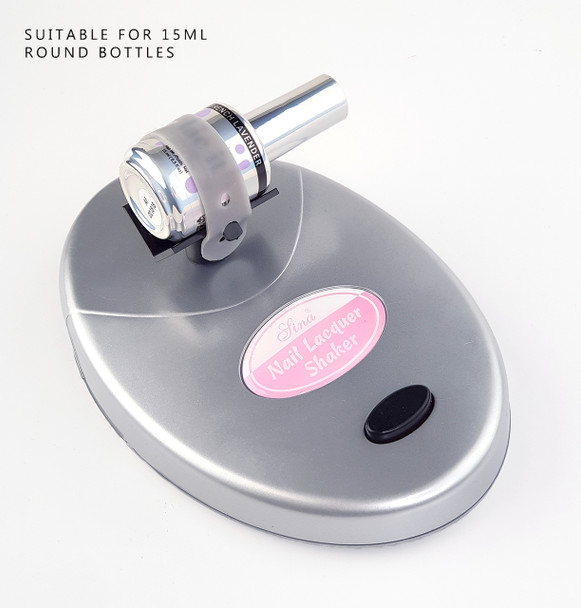 Silver Electric Nail Lacquer or Polish Gel Bottle Shaker Mixer (Battery or AU Plug)