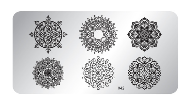 Pamper Plates Professional Nail Stamping Plates - Design #42 (Large Ornate Mandala Designs)