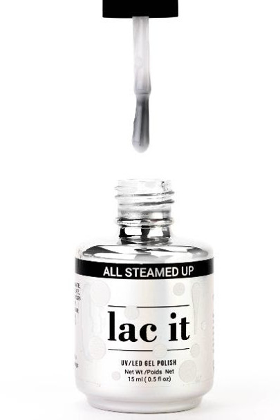 Lac It!™ Advanced Formula Gel Polish 15ml - All Steamed Up (The Barista Collection). Transparent White.