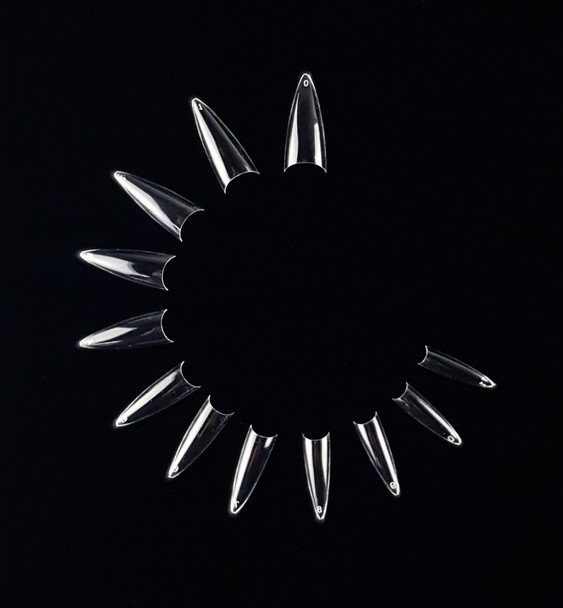 Pointed Oval French Well-less Nail Tips - Clear