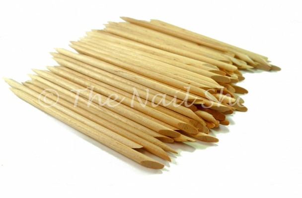 Oval & Pointed Mini Orange Wood Manicure Cuticle Sticks (100PCS) - 11.5cm