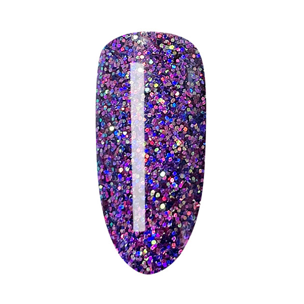 TNS Quick Dip Fast Setting Coloured Powder 28gm - Intergalactic Purple QD094 (Pink Purple glitter with Iridescent Green Reflections)