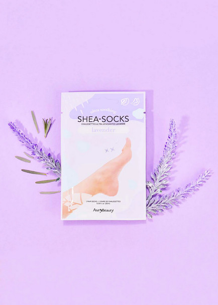Avry Beauty Shea-Socks Lavender Infused Pedicure Socks (1 Pair) - A Great Ultra Soothing Alternative to Paraffin!