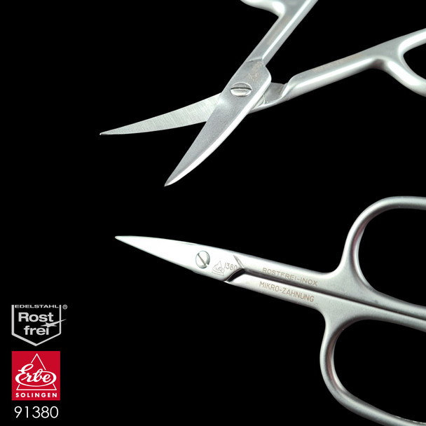 Erbe Solingen INOX Edition Curved Nail Scissors (Microteeth) 9cm (ERBE-91380)