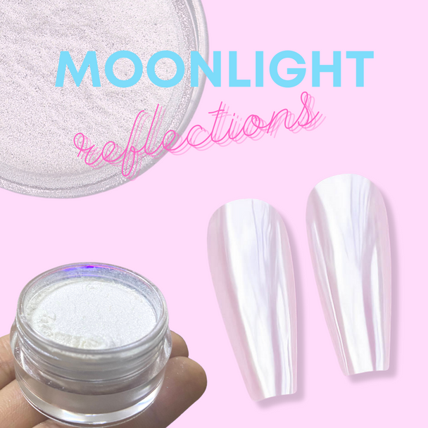 Moonlight Reflections White Chrome Pigment Powder (Glazed Nails)