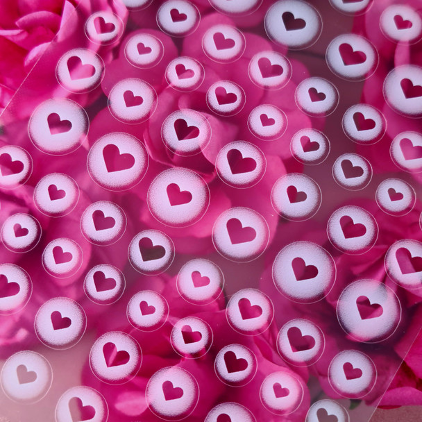 Moxie Ultra Thin Flexible Nail Art Stickers - White Ombre Reverse Heart Nail Stickers. Valentines Day Nail Art Stickers.