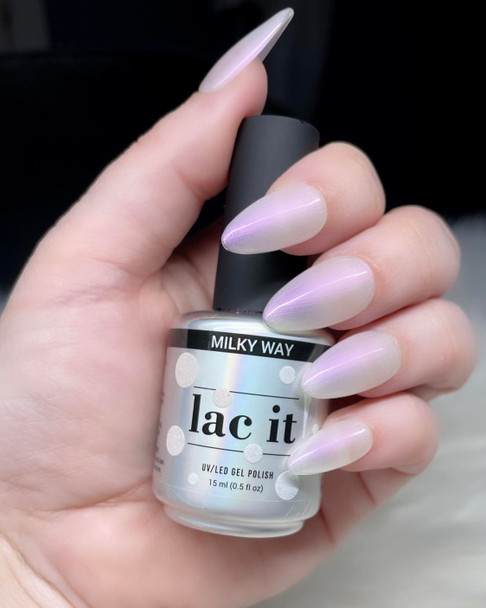 Lac It!™ Advanced Formula Gel Polish 15ml - Milky Way (Head in The Clouds Collection). Pearl White Gel Polish.
