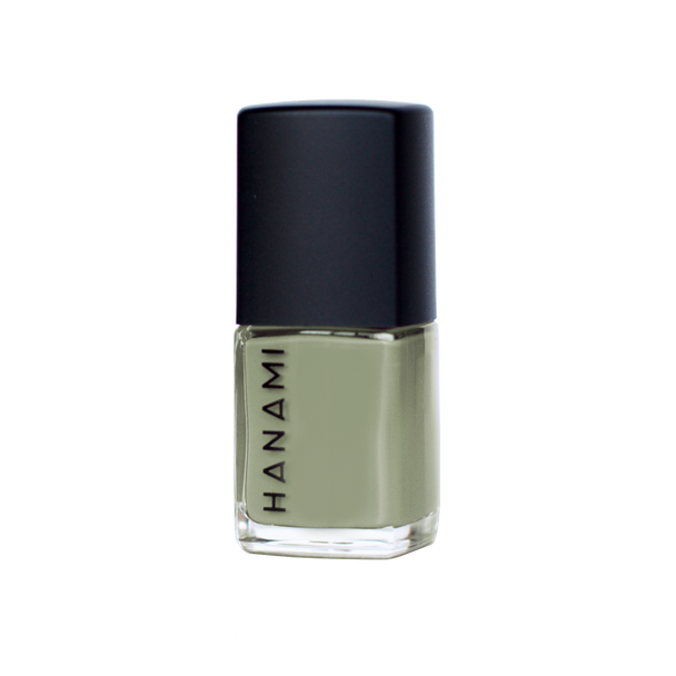 Hanami Nail Polish - Branches 15ml colour is Pale moss green, vegan and cruelty free, breathable and Australian made.