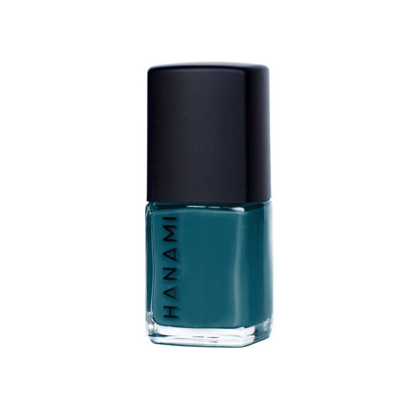 Hanami Nail Polish - Night Swimming 15ml colour is Peacock blue, vegan and cruelty free, breathable and Australian made.