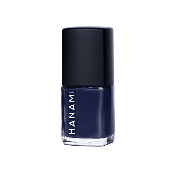 Hanami Nail Polish - Ophelia 15ml colour is Dark navy blue, vegan and cruelty free, breathable and Australian made.