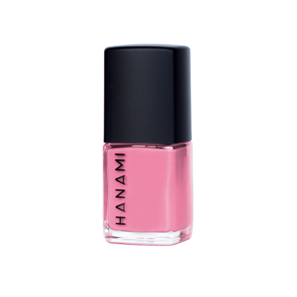 Hanami Nail Polish - Pink Moon 15ml colour is Candy pink, vegan and cruelty free, breathable and Australian made.