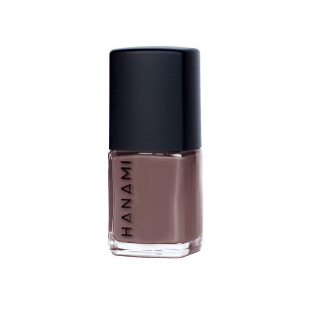 Hanami Nail Polish - Stormy Weather 15ml colour is Mauve brown, vegan and cruelty free, breathable and Australian made.