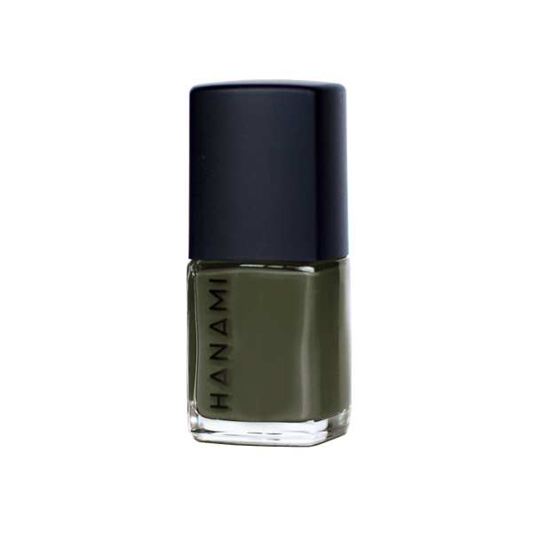 Hanami Nail Polish - The Moss 15ml colour is Matte army green, vegan and cruelty free, breathable and Australian made.