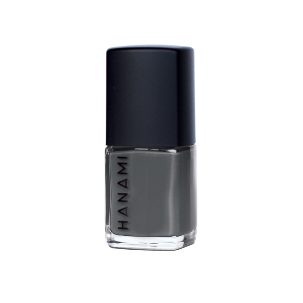 Hanami Nail Polish - The Wolves 15ml colour is Dark grey, vegan and cruelty free, breathable and Australian made.