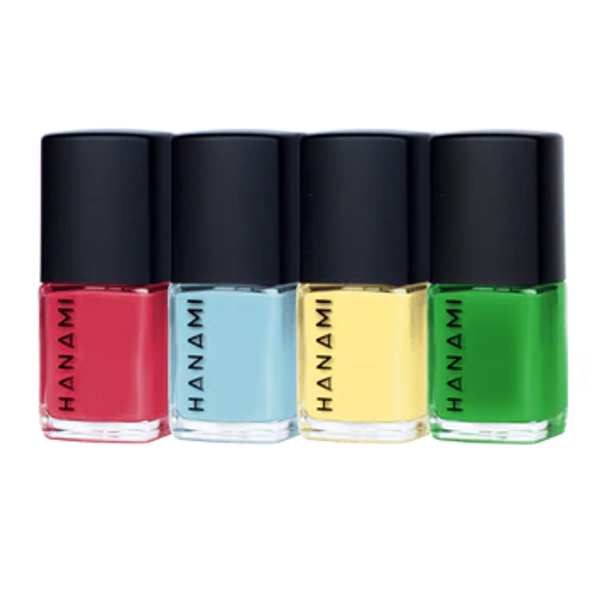 Hanami Nail Polish Mini 4 Pack - TROPICANA colour is Call Back, Superego, Sun Daze and Float On, vegan and cruelty free, breathable and Australian made.