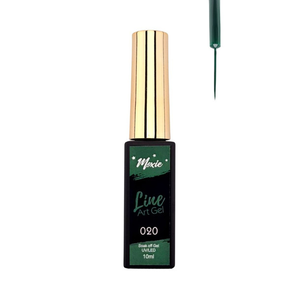 Moxie Coloured UV/LED Line Nail Gels - Dark Green