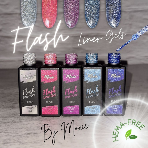 Moxie Flash UV/LED Liner Nail Gels Set (5 Colours)