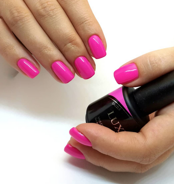 Luxio Gel Polish - Dazzle 15ml A Bright Pink  premium 100% pure gel, odourless, vegan, long lasting, HEMA-FREE, pro-only Coloured Gel Polish.