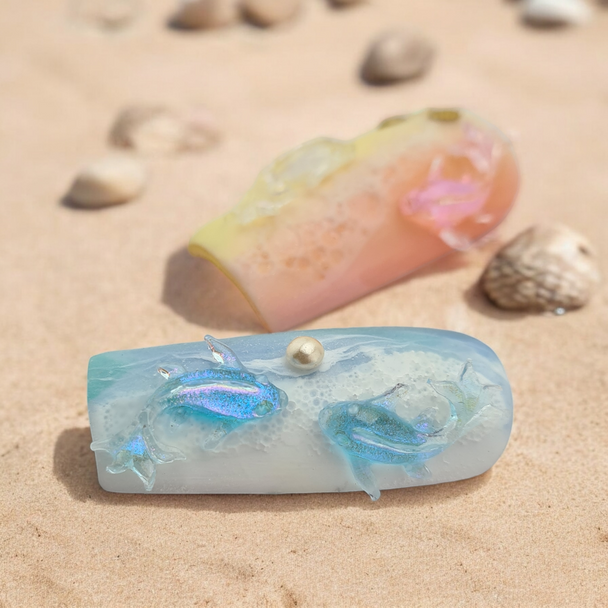 3D Aurora Resin Fish Nail Art Charms (100pcs Bag)