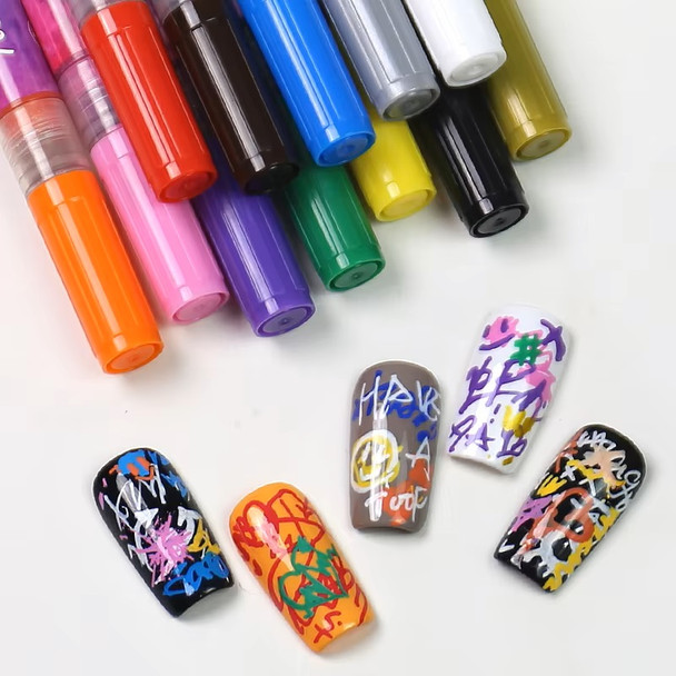 12PCS Moxie Nail Art Acrylic Pen Set + BONUS Zip Case