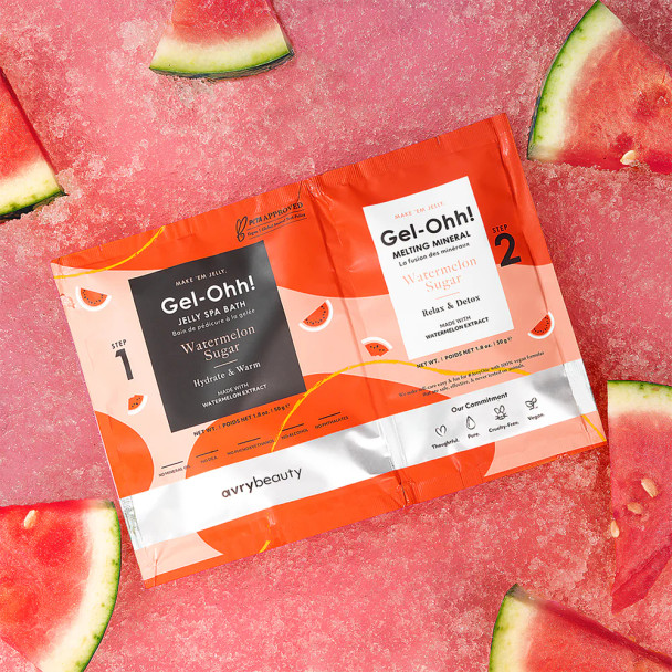 Avry Beauty Gel-Ohh! Jelly Spa 2-Step Soak & Scrub Pedi Bath - Watermelon Sugar