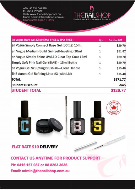 Student Kit TAFE NSW - en Vogue Hard Gel Kit