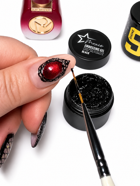 Moxie Black 3D Embossing Nail Art Gel (HEMA-Free & TPO-FREE)