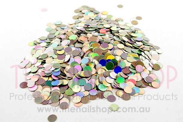 Round Silver Holographic Laser Glitter (4mm) - 10ml Pot or Bag