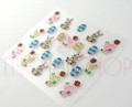 3D Easter Coloured Glitter Nail Sticker Collection - Set No. #3 (Rabbits, Eggs & Tulips)