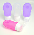 Mini Silicone Travel Bottle (60ml) - Available in Clear, Pink or Purple (SILI60)