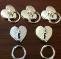 Love Heart Door Knocker Ring Metal Nail Art Charms (Bag of 5) - Gold or Silver