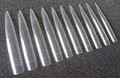 Extra Long Clear Pointed Nail Art Design Display Tips (Pack of 12) - Approx. 9cm Long