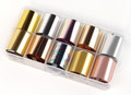 Metal Effect Nail Art Transfer Foil Set (10 Designs Per Box) - Gold, Silver, Rose Gold, Matte & Gloss!