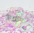 Pink White Iridescent Butterfly Glitter for Nail Art 3mm - 1oz Bag