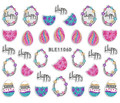 Cute Colourful Easter Nail Stickers (Peel & Stick) - Happy Half & Full Glitter Eggs