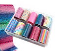 Rainbow Pop Variety Pack Nail Art Transfer Foil Set (10 Designs Per Box)