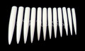 Extra Long Pointed Straight White Display Nail Tips (Pack of 12) - Approx. 9cm Long