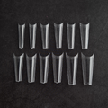 Long Half-Well Nail Coffin Nail Tips - Clear (Bag of 504PCS)