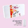 Moxie Clear XL Long Square Matte Full Cover Nail Tips