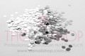Round Silver Glitter Confetti Dot for Nail Art (4mm) - 10ml Pot