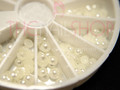 Nail Art Flat Back Ivory Pearl Bead Wheel 720PCS (Sizes:1.5mm, 2mm, 3mm, 4mm)