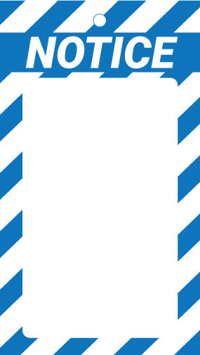LabelTac® Notice Tag - Safety Blue and White Stripes - Printable