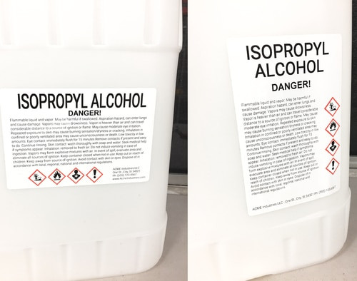 isopropyl alcohol ghs label