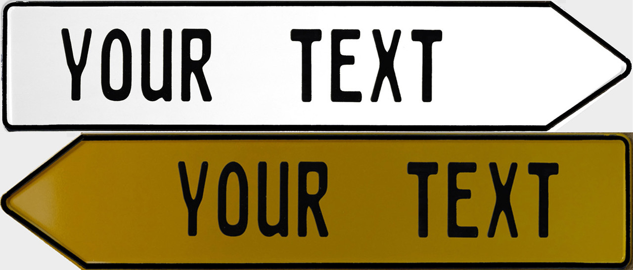 Custom Embossed Arrow Signs 52cm x 11cm