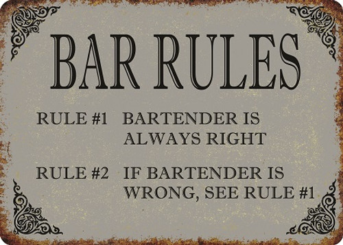 BAR RULES SIGN