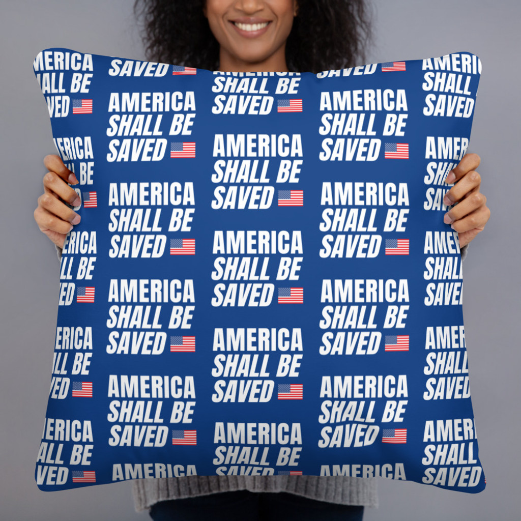 America Shall be Saved Pillow (Blue)