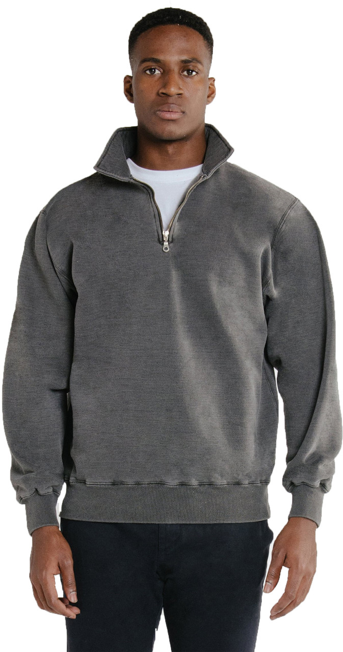 Buy Zip Neck Charcoal 100% Cotton Online | Just Sweatshirts