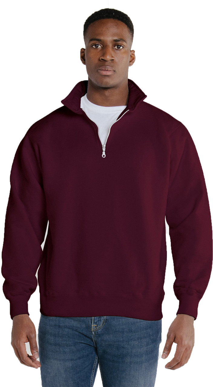 JustSweatShirt 100% Cotton Half Zip Sweatshirt